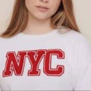 Garage white NYC cropped sweatshirt Sz P / S